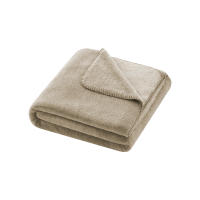 Manterol - Manta plaid de sofá de pelo suave de 140x190 cm, tejido suave, cálido y mullido, ideal para sofá o pie de cama, colores gris, beige y marrón. - details 0
