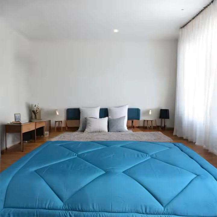 Edredón Relleno Nórdico  juego de 4 pieza  para Cama 135/150,un relleno de nordica  +sabana bajera 2 funda de almohada 45*90cm Edredón de Fibra 350gr/m², Ligero, Suave, Transpirable para Otoño e Invierno (200*230CM/240*220CM, .gris .azul - 1