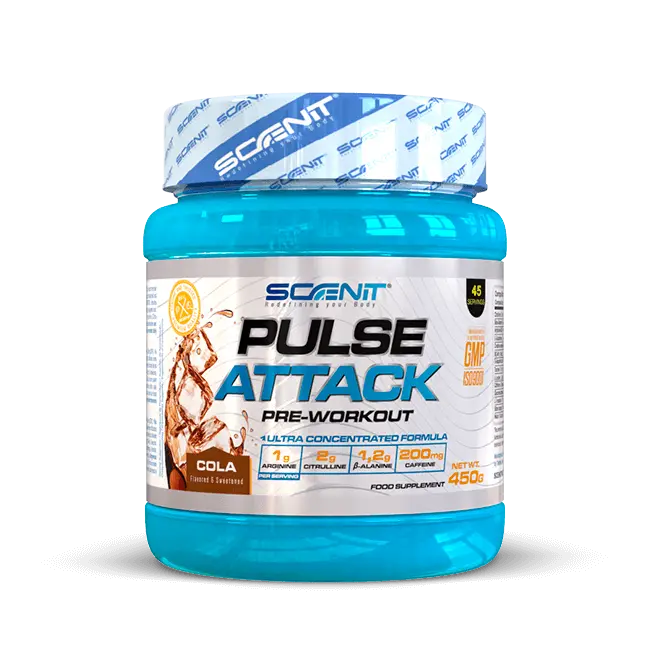 Pulse Attack - 450 g - Pre workout gym con arginina, beta alanina, citrulina, creatina, taurina - Preentreno gimnasio - Prework Gym – Pre entrenos potentes - 1