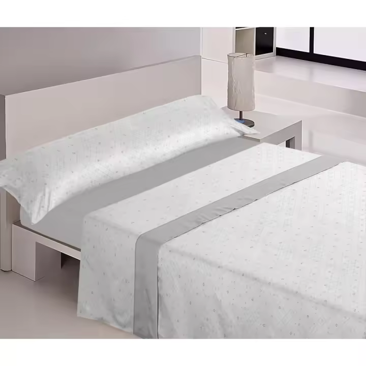 Mercatienda.es Sábanas cama 150cm verano-Suaves y Económicas de Microfibra Anti-perli - Violeta en gris. - 1