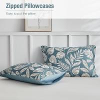Double Duvet Cover Set, 240 x 220 cm, 3-Piece Microfibre Duvet Cover Set with Paisley Pattern, Including 1 Duvet Cover 240 x 220 cm and 2 Pillowcases 50 x 80 cm, Paisley Light Blue - details 5