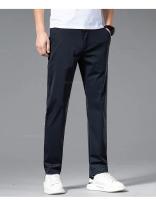 Pantalones Casuales Ultrafinos Para Hombre Verano Algodón De Seda Con Elasticidad Alta Secado Rápido Pantalones Rectos Negocios Estilo Coreano - details 15