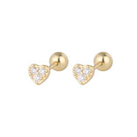 Pendientes De Estilo Helix Con Corazón Para Mujer Aretes De Cúbicos Zirconia Hipoalergénicos Color Plata Joyería Regalo Para Niñas - details 5