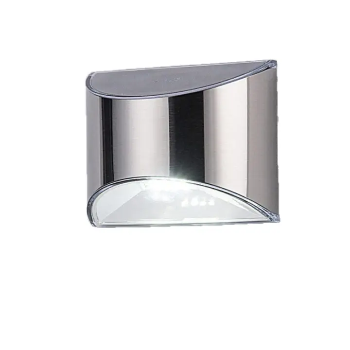 PORCHEDDU Paquete de 4 Luces Solares de pared para Exterior, impermeable, para Terraza, Valla, Escalera, Jardín, patio, barandilla, LED Blanco Cálido - 1
