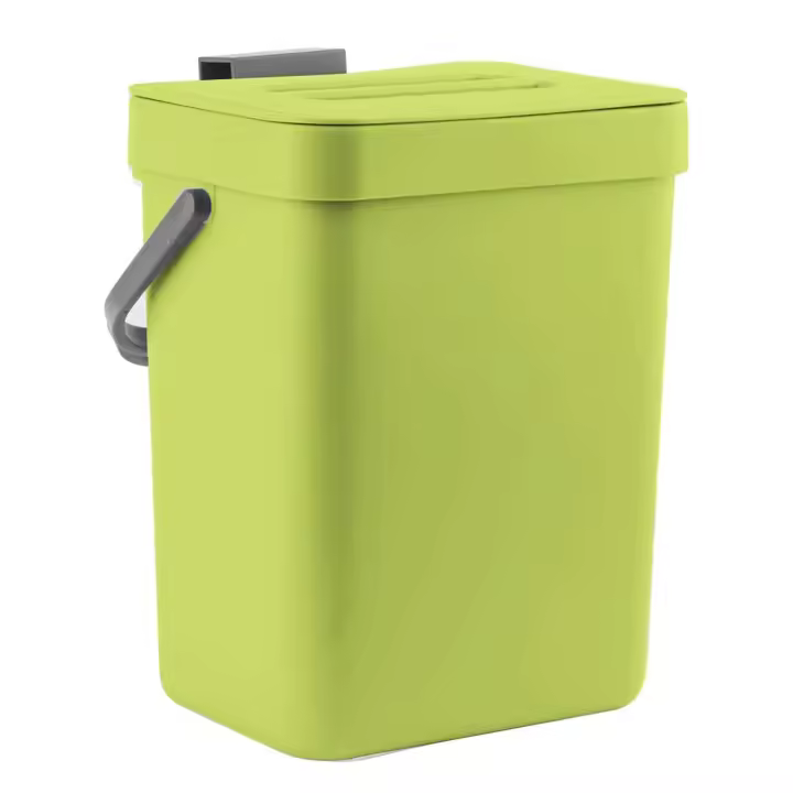 Cubo de basura para cocina, bote de basura montado en la pared, 3 l/0,8 gal, verde - 1