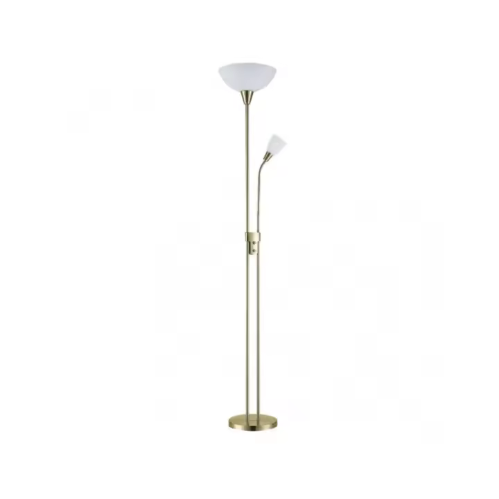 Fabrilamp - Pie De Salon Deneb 1xe27+1xe14 C/lector Cuero 180x30x30 Cm - 1