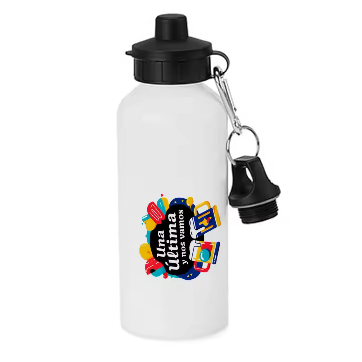 MERCHANDMANIA Bidón deportivo 600 ml acero inoxidable con chupón frase graciosa cerveza octoberfest amigos fiesta botella escolar deporte bicicleta - 1