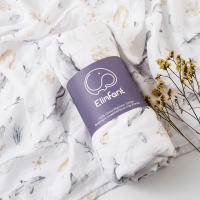 Elinfant Manta De Seda De Bambú Y Algodón Para Bebé Recién Nacido 120x110cm Toalla De Baño Y Envoltura De Alta Calidad Con Estampado Digital Unisex - details 1