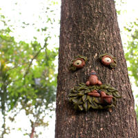 Estatua De Árbol Riómano Para Jardín Patio Exterior Escultura De Rostro Divertido Y Encantadora En Resina Estilo Antiguo - details 9