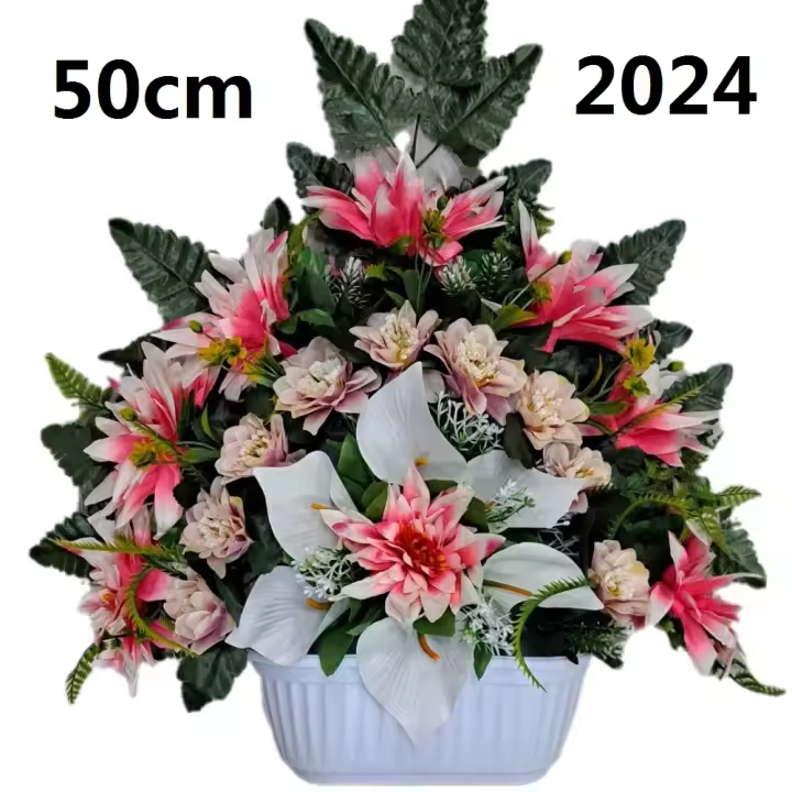 Flores para santos,flores duraderas para cementerio,flores artificiales para cementerio,flores para todos los santos,centro de flores para cementerio,Flores Artificiales de Tela,ANCHO 40CM ,ALTO 40CM,PERSONALIZAR COLOR Y MEDIDA,CONTACTO CON NOSOTROS FESPU - 1