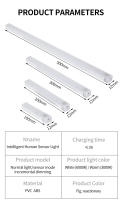 Lámpara De Noche LED Recargable Inalámbrica Con Sensor De Movimiento Para Armario Armario Cocina Escaleras 10/20/30/50cm Luz De Alarma - details 10