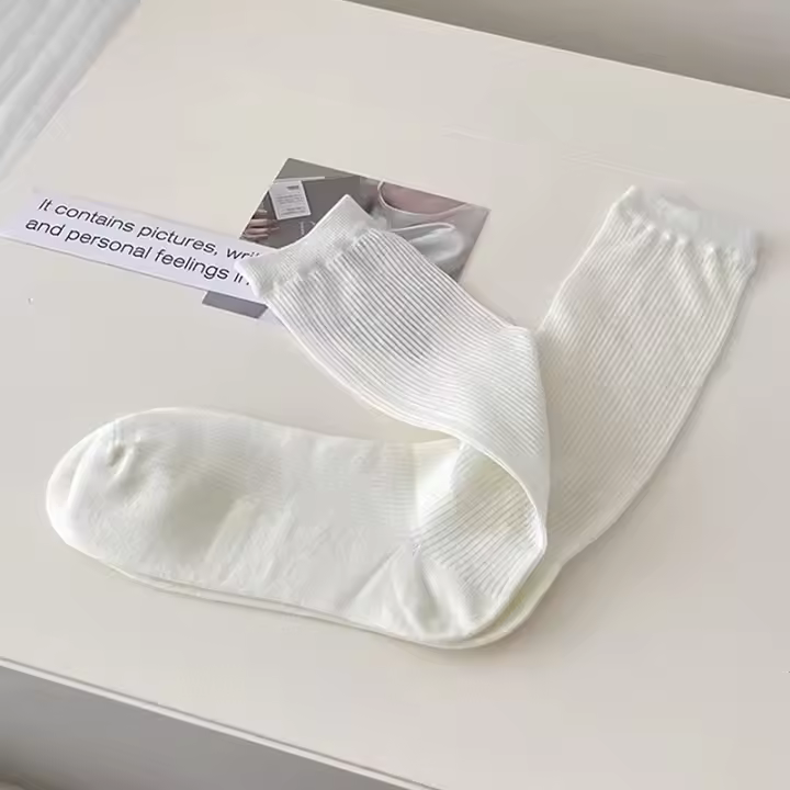 Calcetines Lolita Para Mujer 2024 Calcetines De Rodilla Preppy Casual Verano Medio Tubo De Coton Material Suave Y Transpirable Pack De 2 - 1