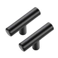 Manija De Acero Inoxidable Para Armario Y Cajón Negra Moderna Pullas De Cocina Y Gabinete Knobs De Manija De Mano - details 1