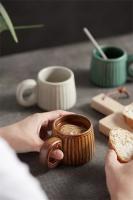 Taza De Café De Cerámica Artesanal Retro Nórdico 250ml Taza De Agua Y Té Con Flor Pull Latte Para Desayuno Ecológica - details 5