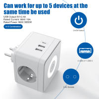 Enchufe Eléctrico Con 2 USB Y Luz Nocturna 3680W Plugs 250V Cubo De Pared Con 2 Salidas Adaptador De Enchufe Múltiple - details 1