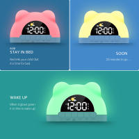 Reloj Digital Con Luz De Alarma En Forma De Oso Decorativo Para Dormitorio Reloj De Despertar Con Luz De Atardecer Colorida Ideal Para Navidad Niditon - details 1