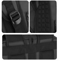 Mochila para exteriores tipo caja abierta, sencilla, transpirable, con doble hombro, gran capacidad, para hombre, con compartimento para zapatos independiente por USB. - details 27