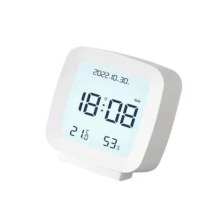 LED Digital Despertadores interiores with Pantalla de temperature y humedad para niños Blanco W - 1