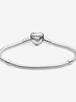 Pandora Moments with Cadena de Serpiente y Cierre de Corazón de árbol Genealógico-Plata de Ley - details 2