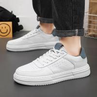 Zapatillas Casuales Para Hombre En Cuero Blanco Suela Ligera Transpirables Tenis Deportivos Para Adultos Zapatillas Hombre - details 12