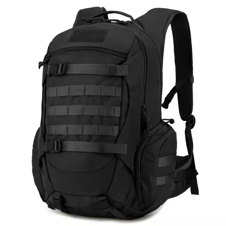 45L Mochila Militar, Mochilas Hombre Deportivas Mochila Tactica Senderismo Moto Deporte Viaje Playa Montaña Negra for Unisex - 1