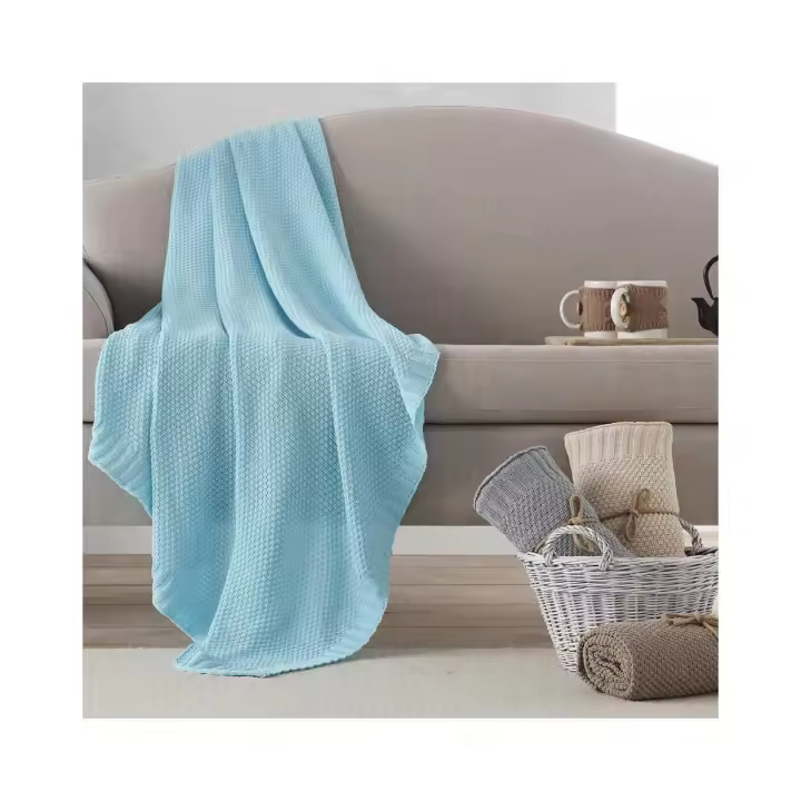 Lanovenanube - Plaid Multiusos Algodón Reciclado - 130x160 Cm - Plata - 1
