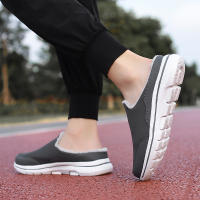 Zapatillas Casuales De Algodón Para Hombre Invierno Cómodas Y Cálidas Zapatillas De Casa Con Piel Media Botas De Nieve Suela EVA Zapatos Planos Suaves Talla Verdadera Para Adultos - details 41