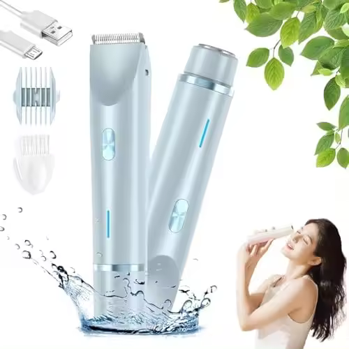 My Secret Top Shaver para mujeres (tres colores), afeitadora eléctrica de doble cabezal para mujeres, afeitadora eléctrica femenina 3 en 1, depiladora portátil para piernas, axilas y áreas privadas (morado) - 1