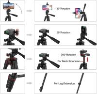 Trípode De Cámara Ligero De 103cm Para Móvil SLR Bluetooth Compatible Soporte De Escritorio Para Cámara Y Smartphone Material De Aluminio - details 4
