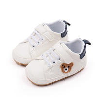 Zapatos Blancos Para Bebé Con Diseño De Oso Casual Antideslizantes Primera Caminata Para Niño Y Niña Toddler Non-slip Newborn - details 3