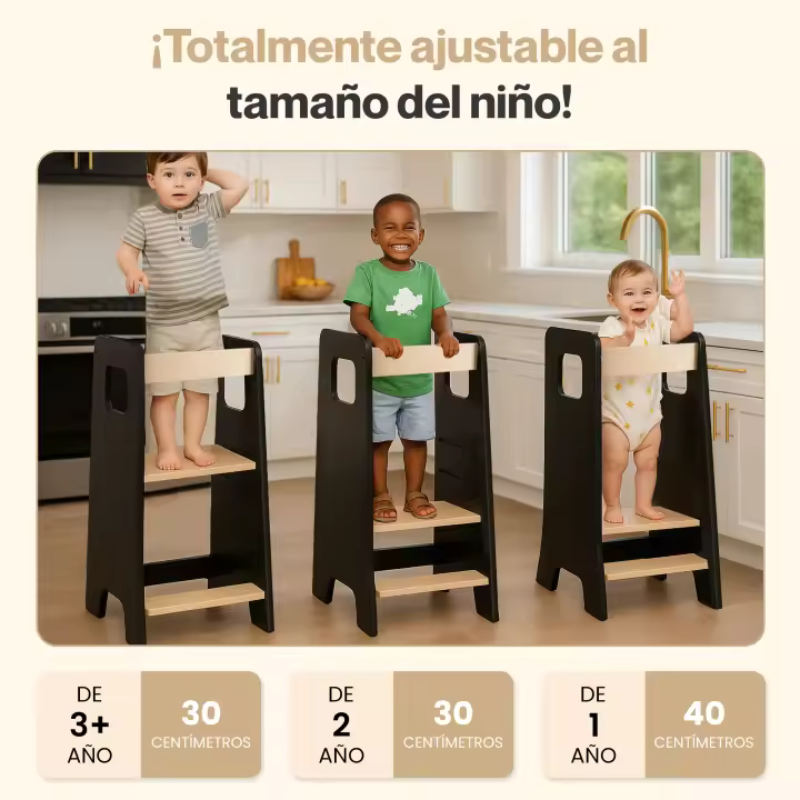 Torre Montessori para niños, Torre de aprendizaje evolutiva, 3 en 1 Torre de aprendizaje, Multifuncional Torre de aprendizaje para niños mayores de 1 año (negro) - Regalos originales para bebés prácticos 1 año 2 años - 1