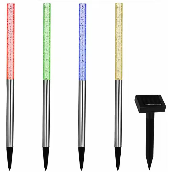 4x Lámpara solar LED de colores Iluminación exterior de jardín color Iluminación Iluminación 8 horas de autonomía - 1