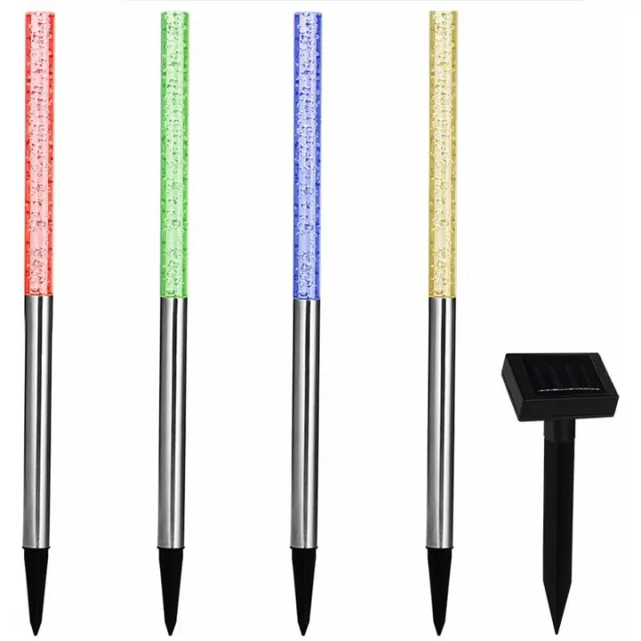 4x Lámpara solar LED de colores Iluminación exterior de jardín color Iluminación Iluminación 8 horas de autonomía - 1