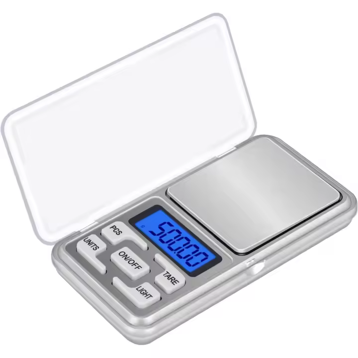 Bascula Electrónica de precisión para Productos (500g/0,01g), minibáscula de Maple inoxidable with Pantalla LCD y función de Tara. - 1