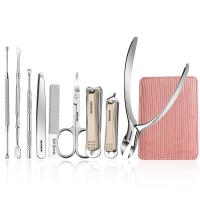 Set De Manicura Y Pedicura 9 Piezas Herramientas De Cuidado Personal Acero Inoxidable Con Estuche De Cuero PU Kit De Tijeras Y Cortauñas - details 8