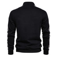 Sudadera de manga larga con cuello levantado para hombre, sudadera deportiva empalmada, chaqueta informal versátil, novedad de Otoño de 2024 - details 6