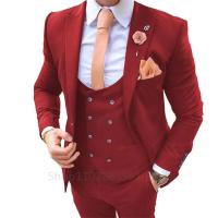 Traje De Boda Para Hombre 3 Piezas Conjunto Profesional De Vestido Slim Fit Con Chaleco Y Pantalones Traje De Novio Para Fiesta De Promoción - details 1