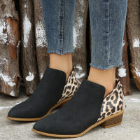 SP Botas de mujer de Tacón Grueso color Piel y modelo Chelsea británico de Caña Corte, de talla Grande, para todo el año. - details 4