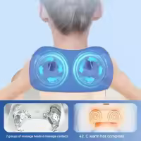 Almohada De Masaje Cervical Eléctrica U-Cuadrilátero Ajustable Con Calor Para Relajación Duradera De Algodón De Memoria - details 3