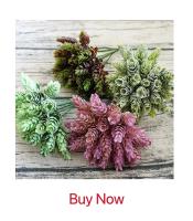 6Pcs Plantas Artificiales Rama Dorada Para Decoración De Navidad Y Bodas Arreglo Floral Para Casa Y Scrapbook Material Plástico - details 0
