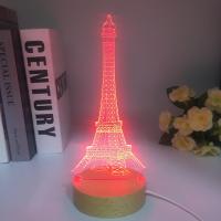 Lámpara 3D De Madera Eiffel Tower Con Luz LED Cambia De Color Decoración Para El Dormitorio De Los Niños Regalo Para Cumpleaños - details 2