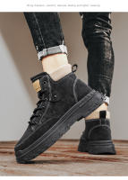 Botas De Otoño Para Hombre Antideslizantes Resistentes Al Desgaste Con Tela De Canvas Suela De Goma Botines Retro De Moda Para Caminar Y Trabajo - details 5