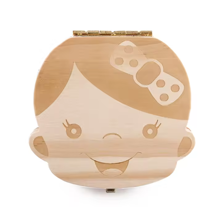 Caja De Dientes Del Bebé En Madera Para Niños Y Niñas Organizador De Almacenamiento De Dientes Regalo De Cumpleaños Souvenir Para Niños Y Niñas - 1