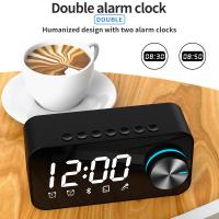 Reloj Despertador with Alarma digital, altavoz Bluetooth, Pantalla LED de Hora y Alarma y Espejo de escretorio, Reloj despertador para estudiantes with Tarjeta para el hogar, altavoz para computadora - details 4