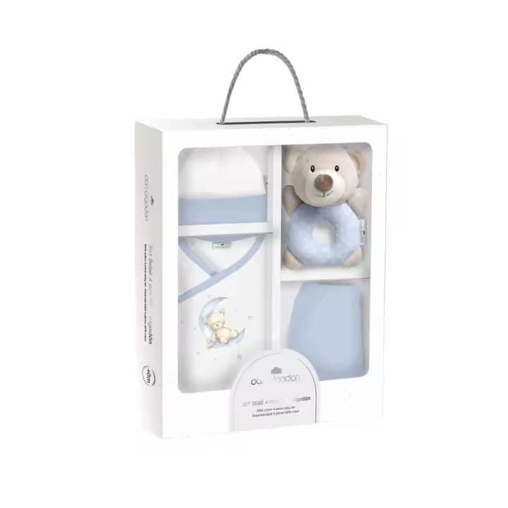 Set de Regalo Para Bebé, 4 Piezas Oso Azul, Interbaby - 1