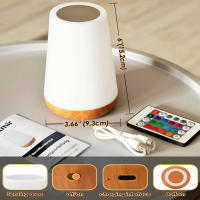 Lámpara De Mesa LED Táctil Con Luz Nocturna Recargable Por USB Control Remoto Dimmer Y Modos De Color Multicolor Para Dormitorio - details 7