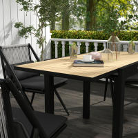 Mesa de comedor y jardín Outsunny, con capacidad para 6 personas, extensible hasta 70 kg de Carga, Aluminio Amarillo, 81/162x80x75 cm, ideal para Terrazas y balcones. - details 3