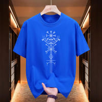 Camiseta De Algodón Para Hombre Con Símbolo Vikingo Antiguo Estilo Urbano Casual Manga Corta Cuello Redondo Moda Para La Venta Caliente 2025 - details 9