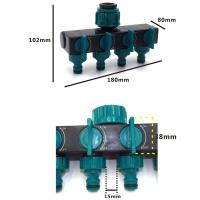 Conector De Riego Jardín 4-Maneras 1" a 3/4" a 1/2" Tornillo Europeo Válvula De Conexión De Agua Para Jardín Y Riego - details 3