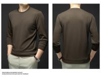 Camiseta De Manga Larga Para Hombre De Otoño Primavera Estilo Casual Sólido Calidad Superior Tops Básicos Clásicos Para Hombres - details 13
